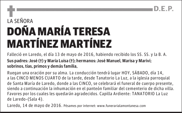 Doña María Teresa Martínez Martínez