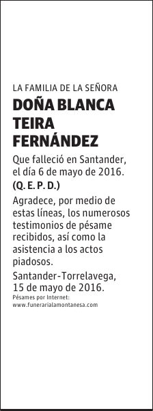 Doña Blanca Teira Fernández