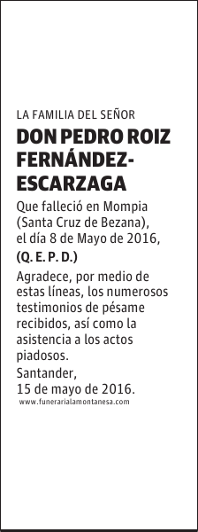 Don Pedro Roiz Fernández-Escarzaga