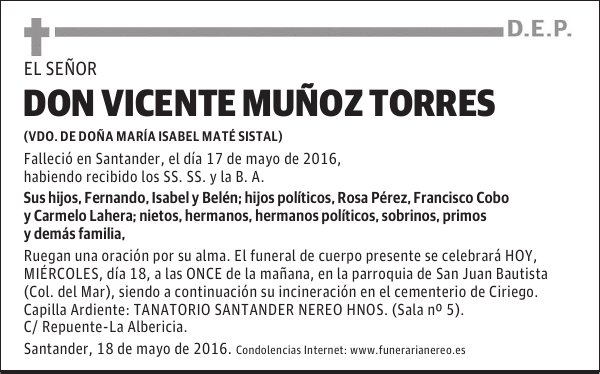 DON VICENTE MUÑOZ TORRES