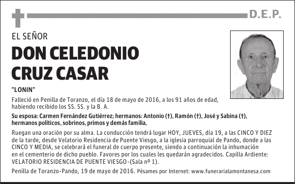 Don Celedonio Cruz Casar