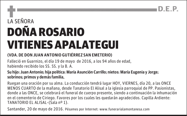 Doña Rosario Vitines Apalategui