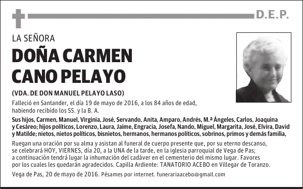 Dña. Carmen Cano Pelayo