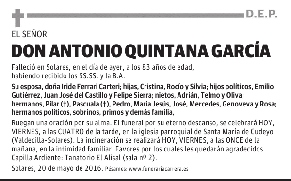 DON ANTONIO QUINTANA GARCÍA