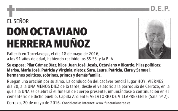 DON OCTAVIANO HERRERA MUÑOZ