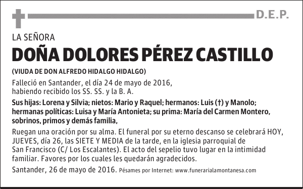Doña Dolores Pérez Castillo