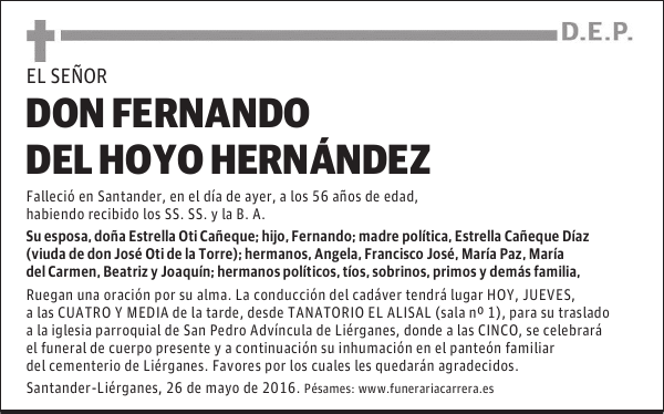 DON FERNANDO DEL HOYO HERNÁNDEZ