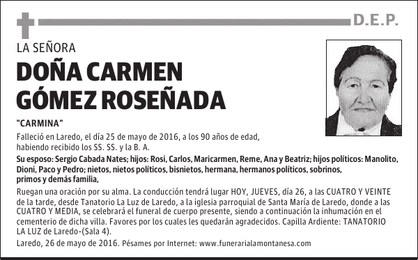 Doña Carmen Gómez Roseñada