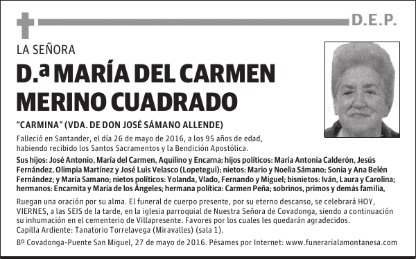 Doña María del Carmen Merino Cuadrado