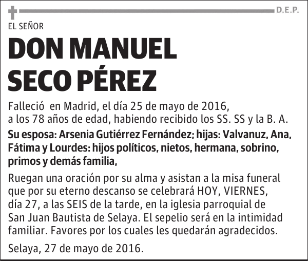 DON MANUEL SECO PEREZ