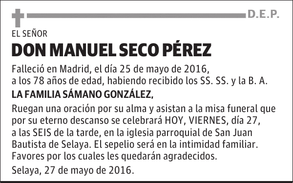 DON MANUEL SECO PEREZ
