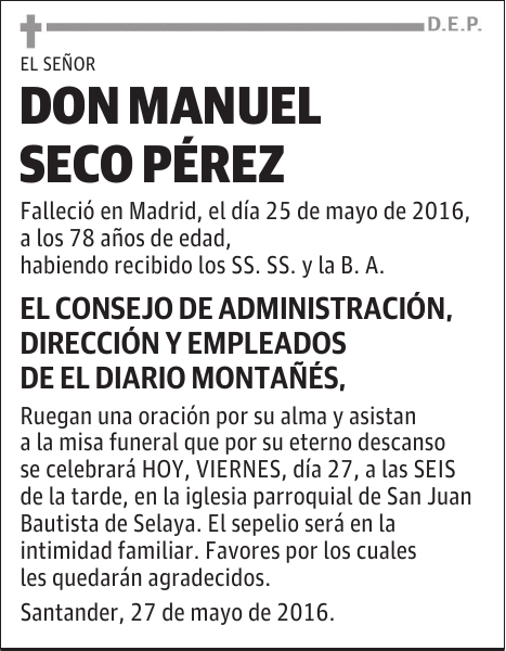 DON MANUEL SECO PEREZ