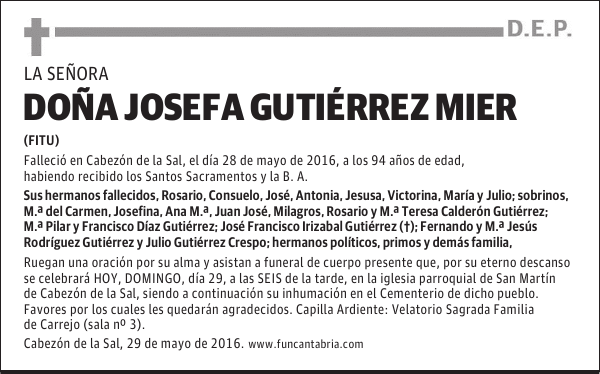 Doña Josefa Gutiérrez Mier