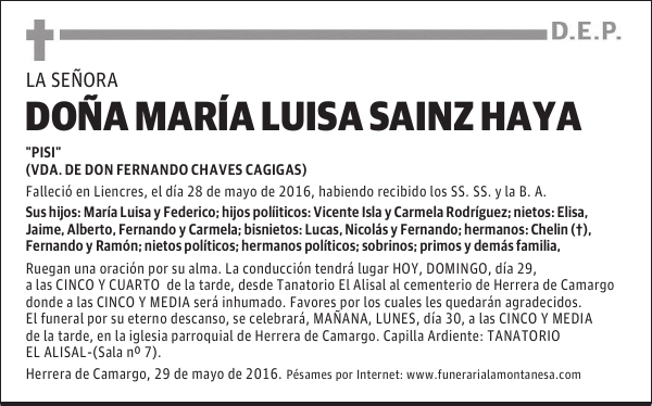 Doña María Luisa Sainz Haya