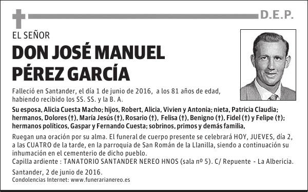 DON JOSÉ MANUEL PÉREZ GARCÍA