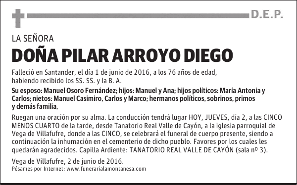 Doña Pilar Arroyo Diego