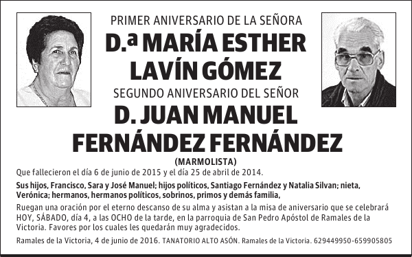 Dña. MARÍA ESTHER LAVÍN GÓMEZ