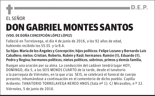 DON GABRIEL MONTES SANTOS