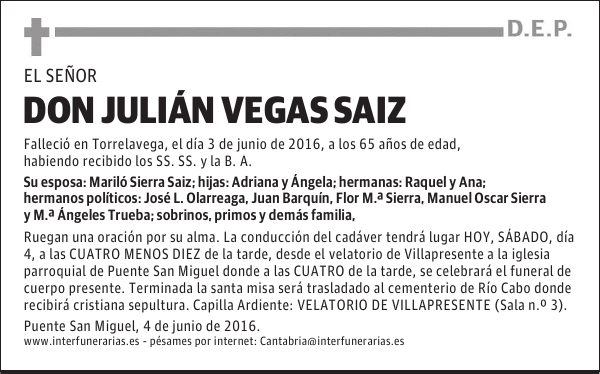 D, JULIÁN VEGAS SAIZ