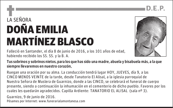 Doña Emilia Martínez Blasco