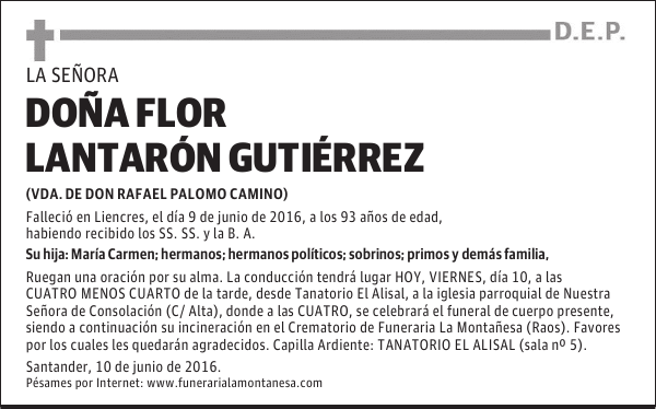 Doña Flor Lantarón Gutiérrez