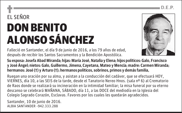 DON BENITO ALONSO SÁNCHEZ