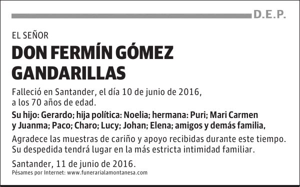 DON FERMÍN GÓMEZ GANDARILLAS