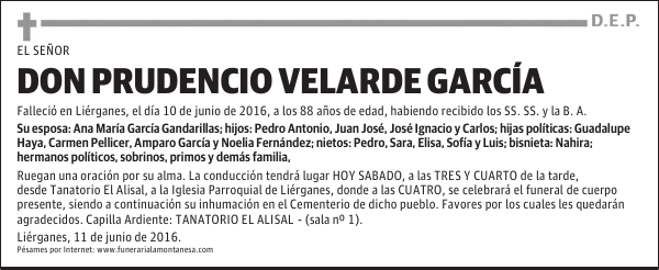 DON PRUDENCIO VELARDE GARCÍA