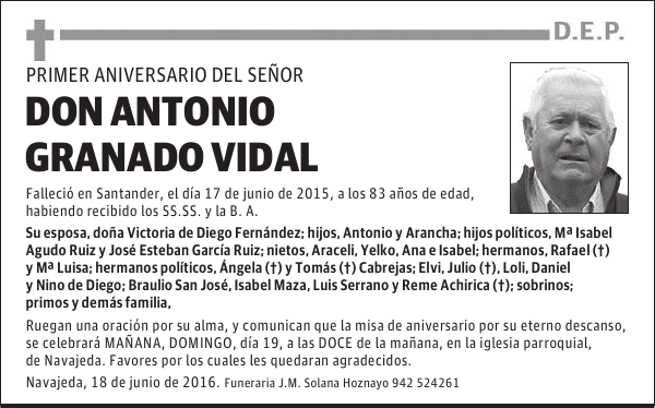 DON ANTONIO GRANADO VIDAL