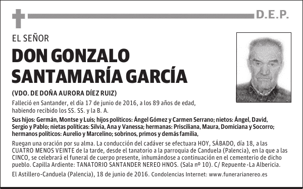 DON GONZALO SANTAMARÍA GARCÍA