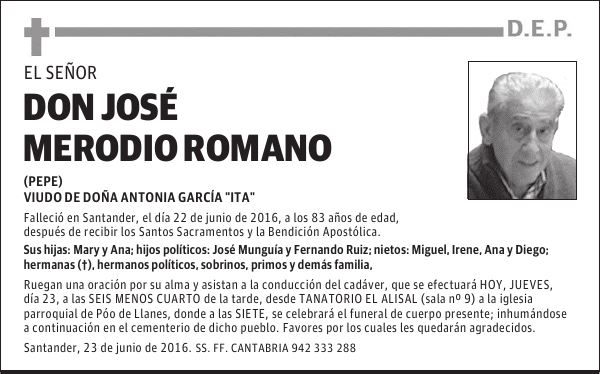 DON JOSÉ MERODIO ROMANO