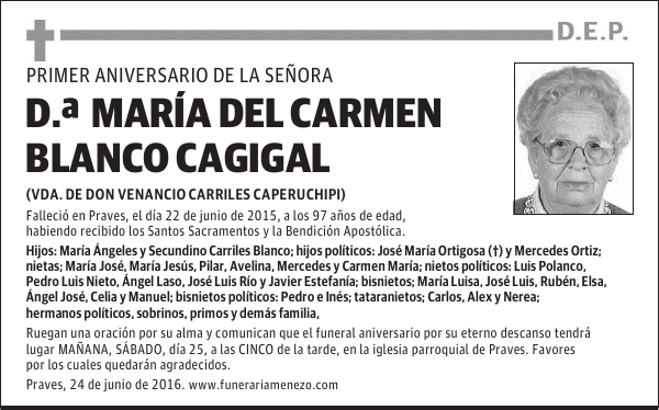 Doña María del Carmen Blanco Cagigal