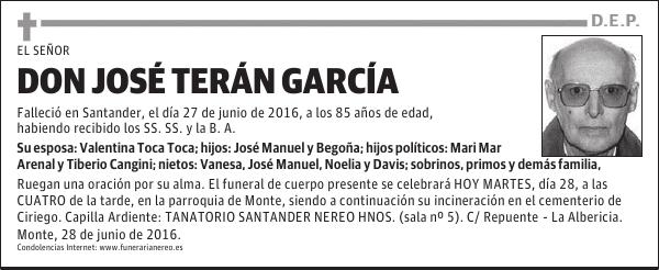 DON JOSÉ TERÁN GARCÍA