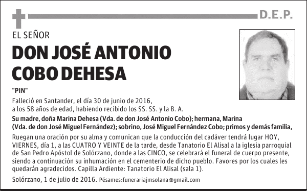 DON JOSÉ ANTONIO COBO DEHESA