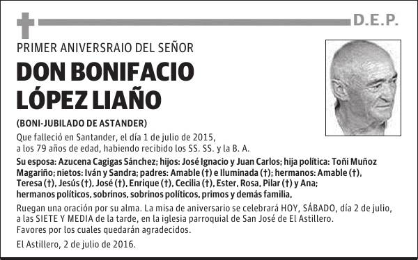 DON BONIFACIO LÓPEZ LIAÑO