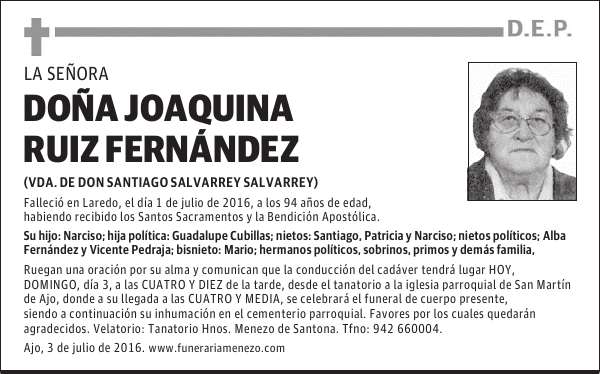 DOÑA JOAQUINA RUIZ FERNANDEZ