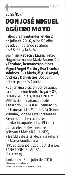 Don Jose Miguel Agüero Mayo