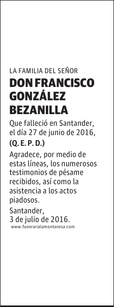 Don Francisco González Bezanilla