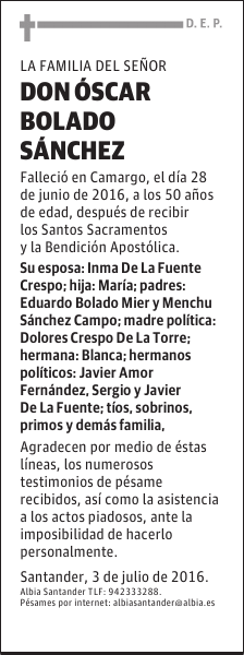 DON ÓSCAR BOLADO SÁNCHEZ
