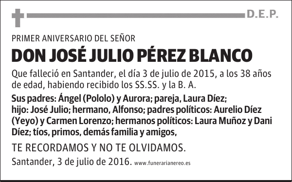 DON JOSÉ JULIO PÉREZ BLANCO