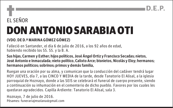 DON ANTONIO SARABIA OTI