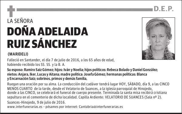 Dª. ADELAIDA RUIZ SANCHEZ