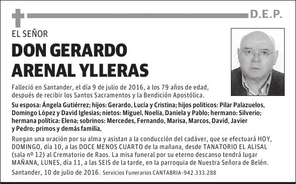 DON GERARDO ARENAL YLLERAS