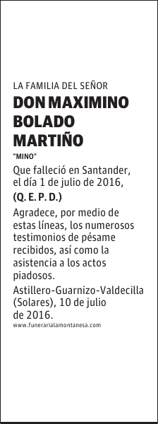 Don Maximino Bolado Martiño