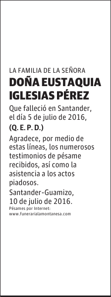 Doña Eustaquia Iglesias Pérez