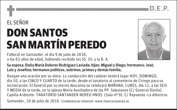 DON SANTOS SAN MARTIN PEREDO