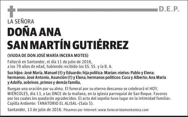 Doña Ana San Martín Gutiérrez
