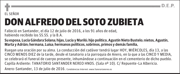 DON ALFREDO DEL SOTO ZUBIETA