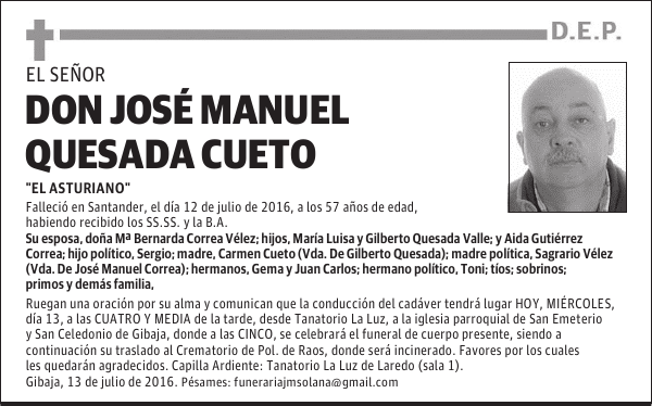 DON JOSÉ MANUEL QUESADA CUETO