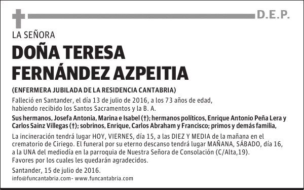 Doña Teresa Fernández Azpeitia